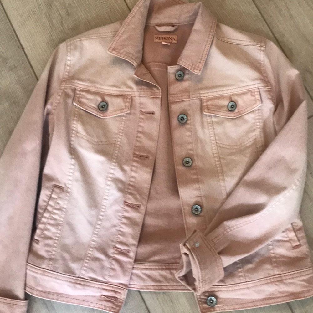 light pink jean jacket